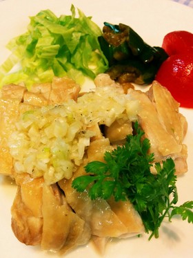 蒸し鶏のエスニックねぎだれ