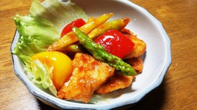 簡単☆鶏胸肉とパプリカのケチャップ炒め♪