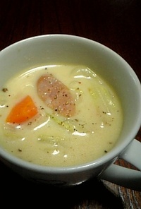 豆乳スープ☆野菜・チョリソー入り♪