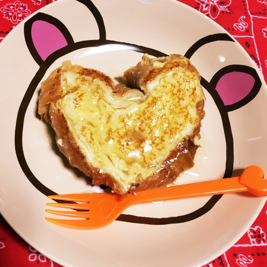 ハート♡のフレンチトーストの画像
