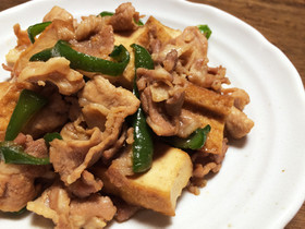 ☆厚揚げと豚肉☆甘辛炒め