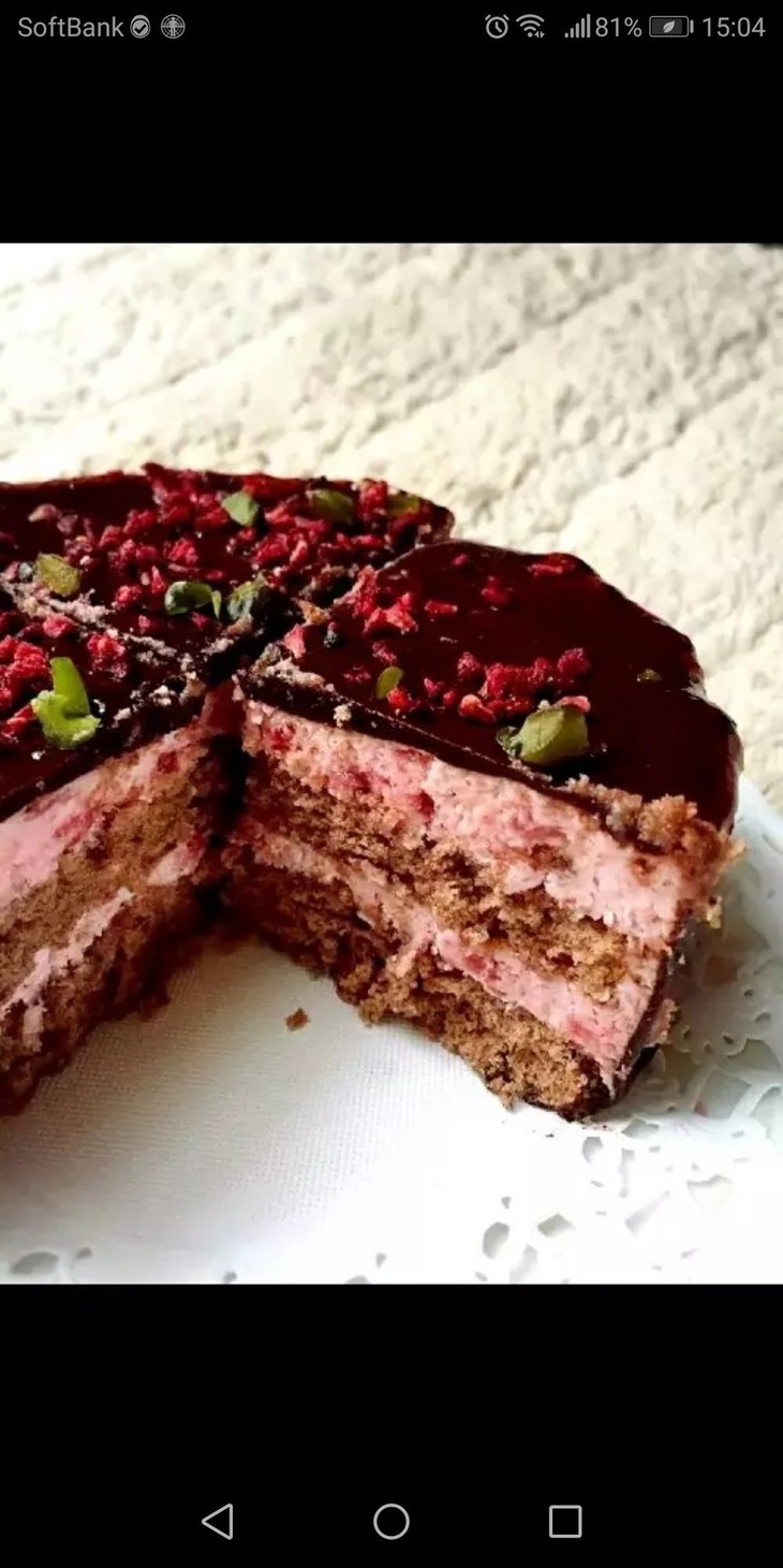 ココアで簡単＊苺ムースのチョコケーキの画像