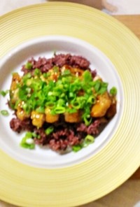 黒米ご飯で”豚ロース肉のネギテリ丼”