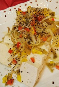 簡単♪ザーサイと玉ねぎの中華風豆腐サラダ