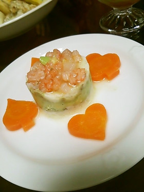 アボカド×ポテトのセルクルサラダ