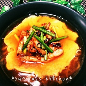 中華三昧で♡にん玊豚トロ餡かけラーメン♬