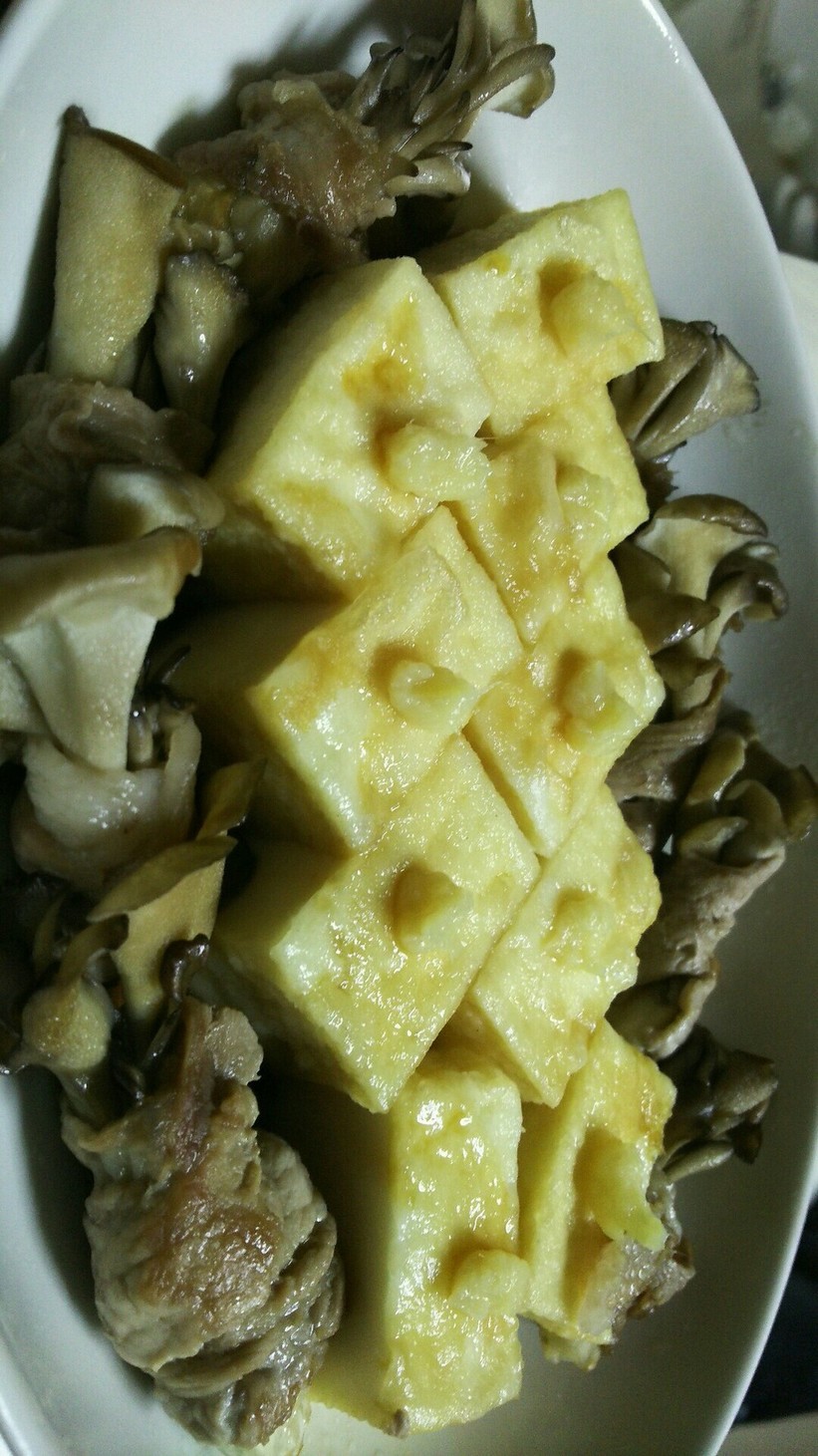 肉巻き舞茸と揚げ出し豆腐の画像