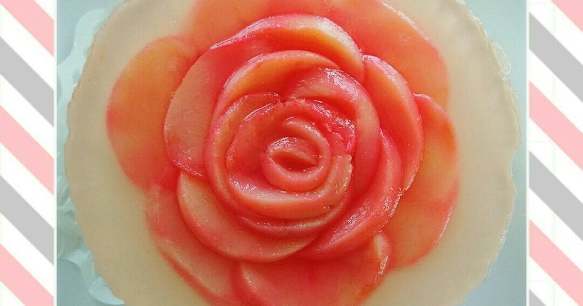 桃の薔薇レアチーズケーキ レシピ 作り方 By Mahiaoi クックパッド