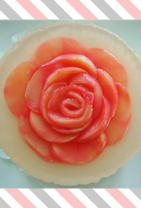 桃の薔薇レアチーズケーキ