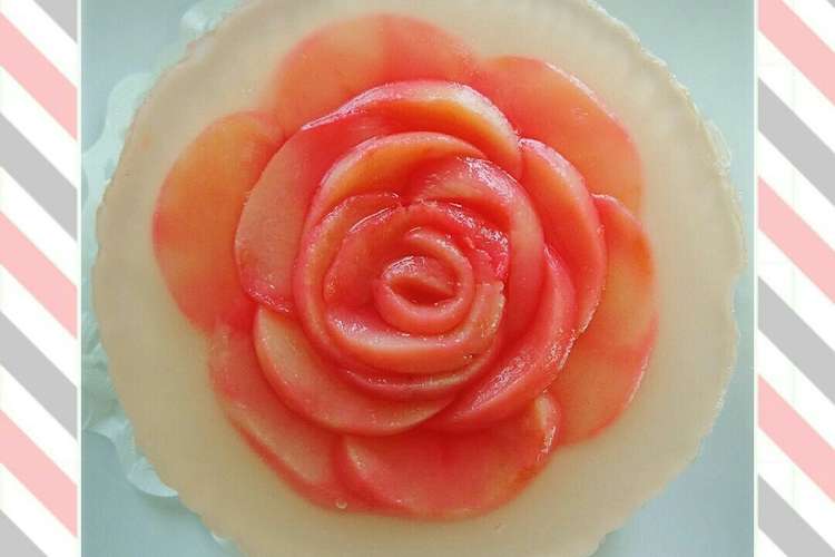 桃の薔薇レアチーズケーキ レシピ 作り方 By Mahiaoi クックパッド