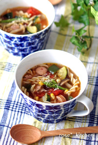 朝食やランチに♡マカロニトマトスープ