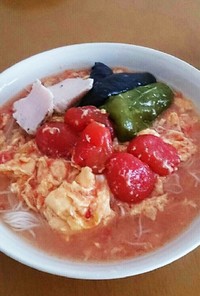 トマトと玉子スープのぶっかけ素麺