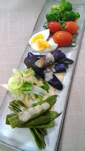 夏野菜の茹でサラダ♪