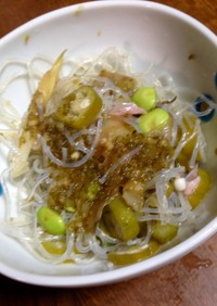 ピリ辛☆夏野菜の春雨サラダ