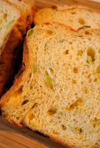 HB☆枝豆チーズのオリーブオイル食パン