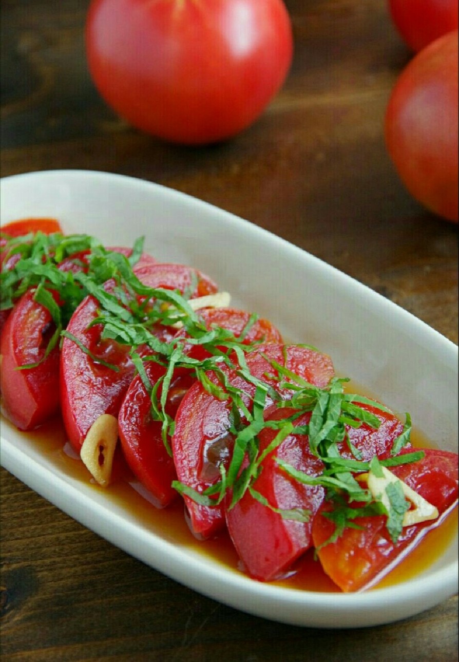 ☆簡単☆ひんやりトマトのポン酢漬けの画像