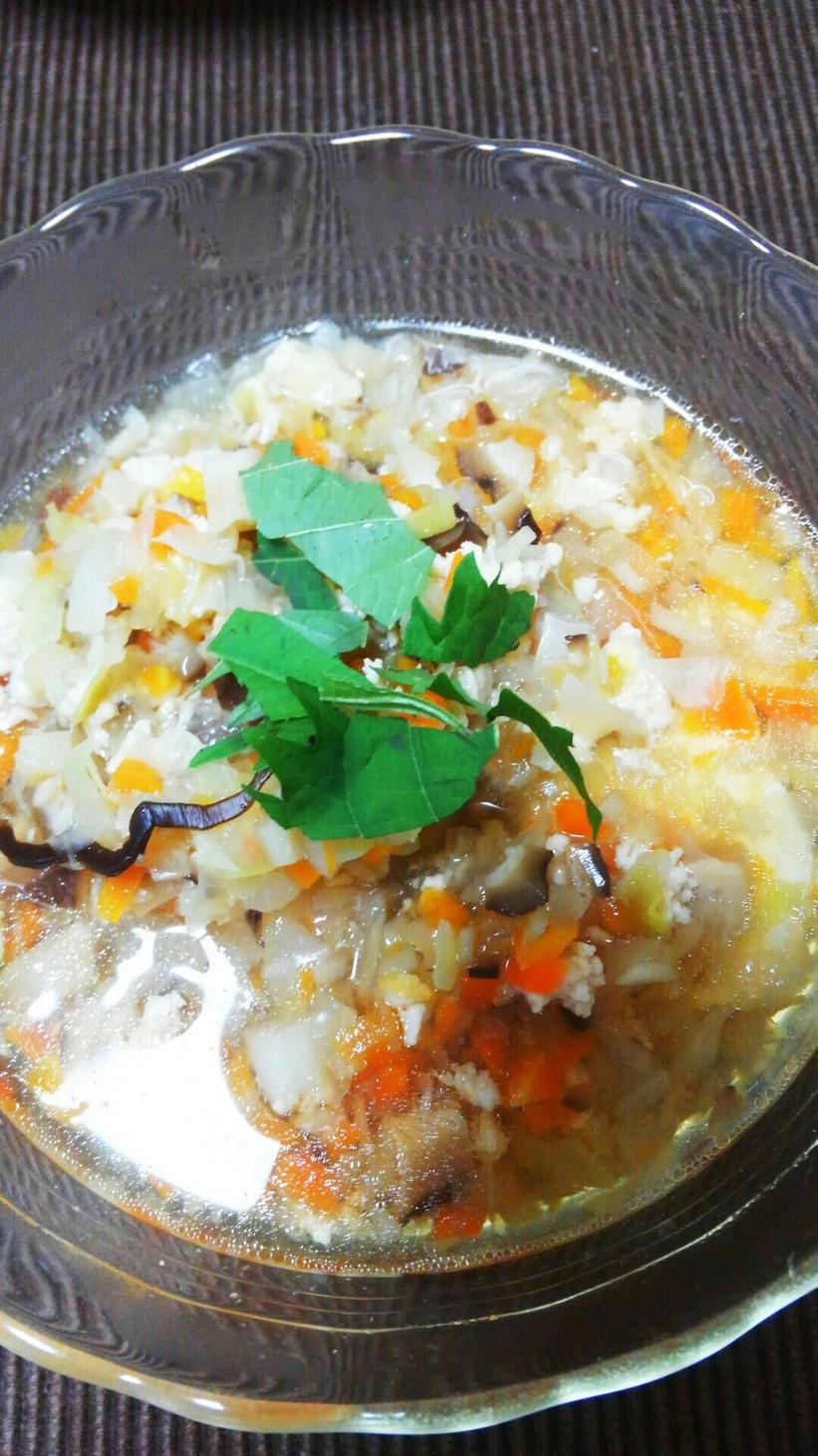 鶏挽き肉と野菜の和風滋養スープの画像
