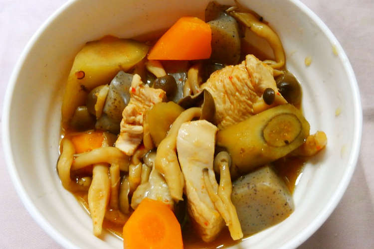 簡単 蒟蒻とゴボウ 鶏むね肉のピリ辛煮 レシピ 作り方 By 331ミミイ クックパッド 簡単おいしいみんなのレシピが359万品