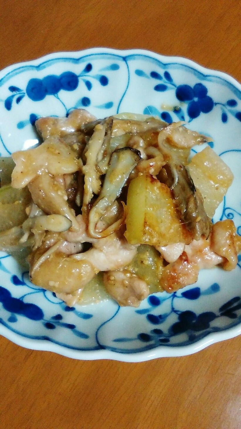冬瓜と鶏肉の味噌炒め(減塩レシピ）の画像