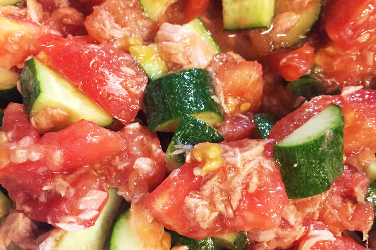 冷んやりトマトきゅうりツナのサラダ 簡単 レシピ 作り方 By Smama クックパッド 簡単おいしいみんなのレシピが360万品