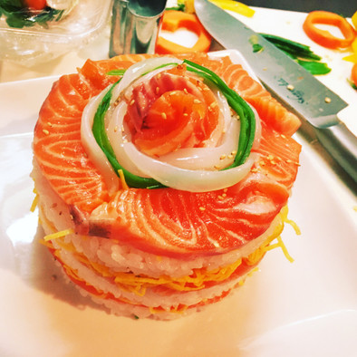 誕生日や記念日パーティーに、寿司ケーキ♡の写真