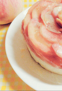 桃のコンポートレアチーズケーキ
