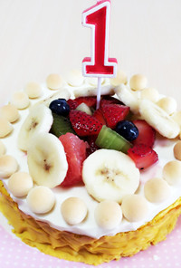 1歳の誕生日に☆二層のチーズケーキ