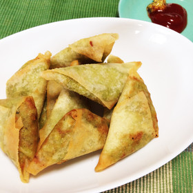 緑茶のグリーンカレーサモサ