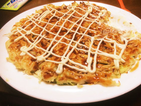 そうめんリメイクもっちりお好み焼き!