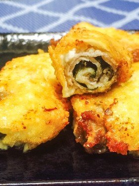 大葉×チーズの肉巻きふんわり豆腐揚げ✨