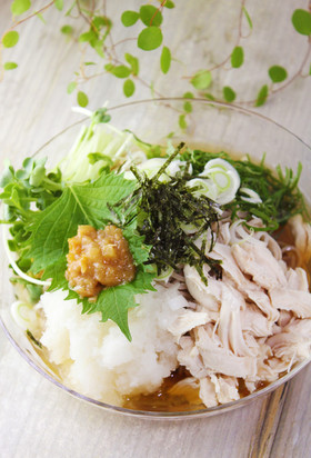 梅しそささみのおろし蕎麦