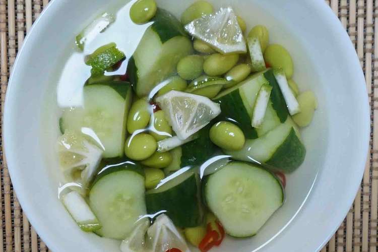 きゅうりと枝豆のさわやか漬物 レシピ 作り方 By おでのおでん クックパッド 簡単おいしいみんなのレシピが361万品
