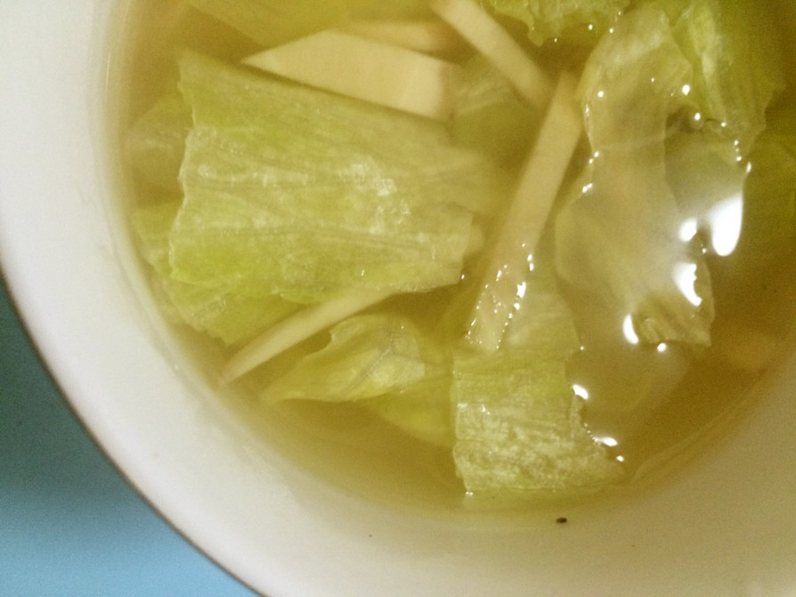 ほぼ無塩 生姜とレタスのスープの画像