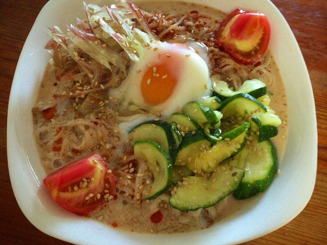 市販のごまだれで簡単ピリ辛ごまだれ素麺 レシピ 作り方 By ちえの美味しい物日記 クックパッド