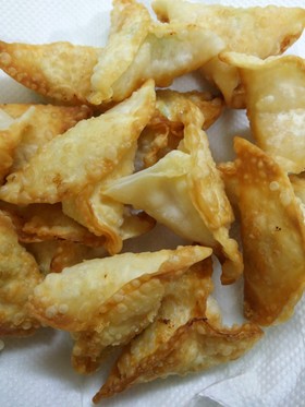 枝豆入りのタラモサラダ&餃子の皮サモサ