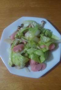 魚肉ソーセージと野菜炒めポン酢味