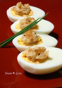 ゆで卵の美味しい食べ方☆オニオンマヨ