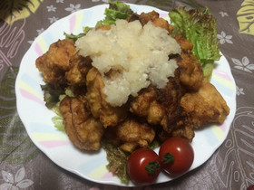 俺流!鶏もも唐揚げのおろしレモン酢掛け