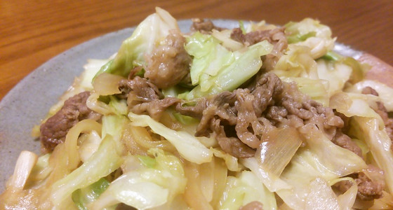 牛肉とキャベ＆たま甘辛炒め。 by いくおっちゃん 【クックパッド】 簡単おいしいみんなのレシピが350万品