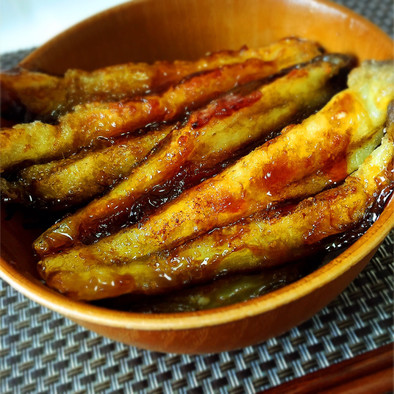 土用の丑の日♡鰻のタレで作る茄子の蒲焼きの写真