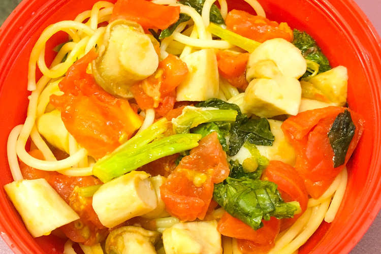 トマトバジルのパスタ アヒージョリメイク レシピ 作り方 By Pengu1n クックパッド 簡単おいしいみんなのレシピが375万品