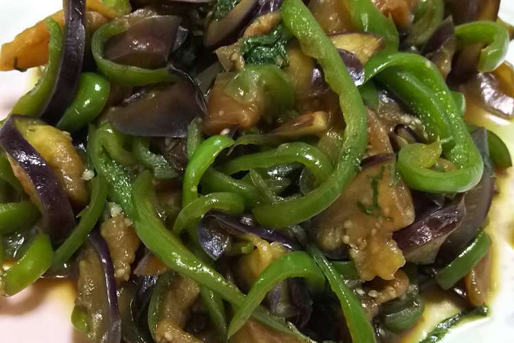 しそ香るなす炒り なすピーマンの炒め物 レシピ 作り方 By まめ クックパッド