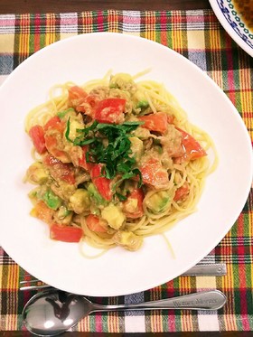 トマトとツナの簡単☆冷製パスタ