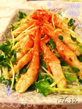 さっぱり甘エビと薬味のサラダ