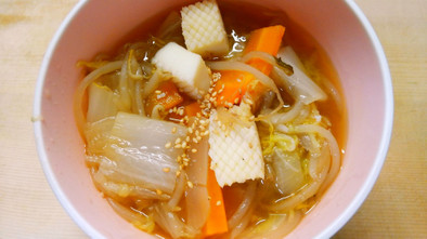 冷凍イカで簡単！イカと白菜もやしの中華煮の写真