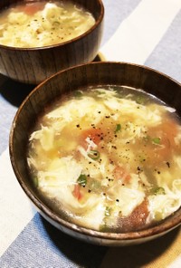 玉子とトマトの中華スープ