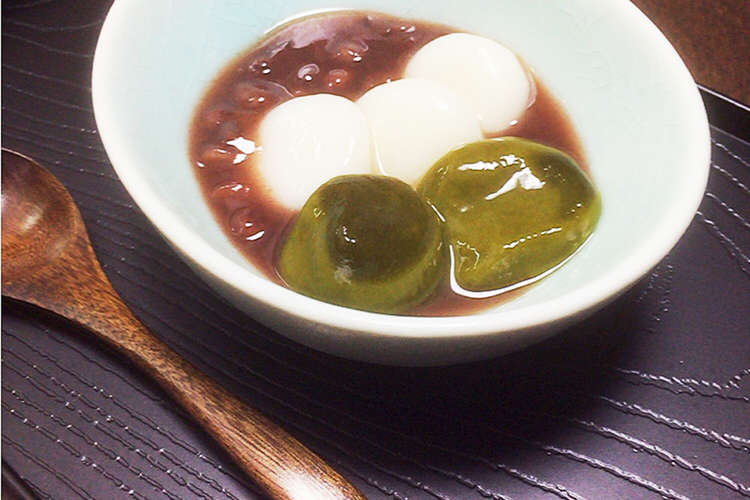 簡単 ２色の冷やし白玉ぜんざい 彡 レシピ 作り方 By はちみつ梅子 クックパッド
