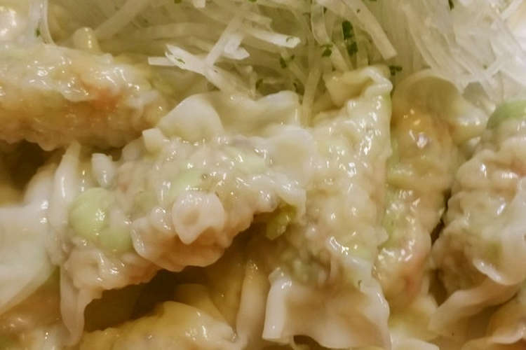 海老と枝豆のワンタン ネギ油ソース レシピ 作り方 By 水玉 金魚 クックパッド 簡単おいしいみんなのレシピが360万品