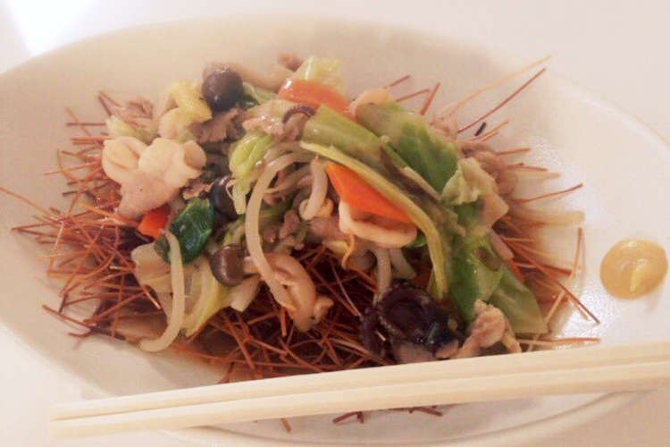 簡単アレンジ 素麺で 海鮮皿うどん レシピ 作り方 By りぴひめ クックパッド 簡単おいしいみんなのレシピが352万品