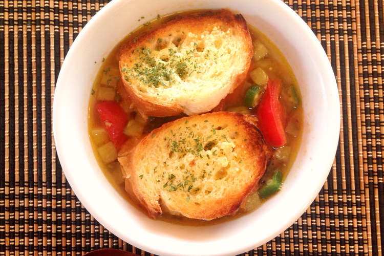簡単 夏野菜のパングラタン風スープ レシピ 作り方 By ふじ桃子 クックパッド 簡単おいしいみんなのレシピが352万品